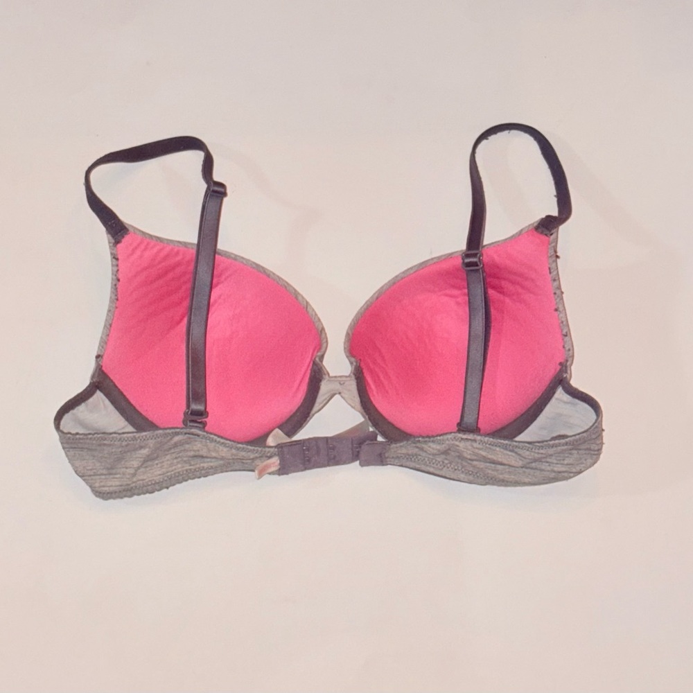 PINK Victoria's Secret Gray and Pink Push-Up Bra - Picture 4 of 8